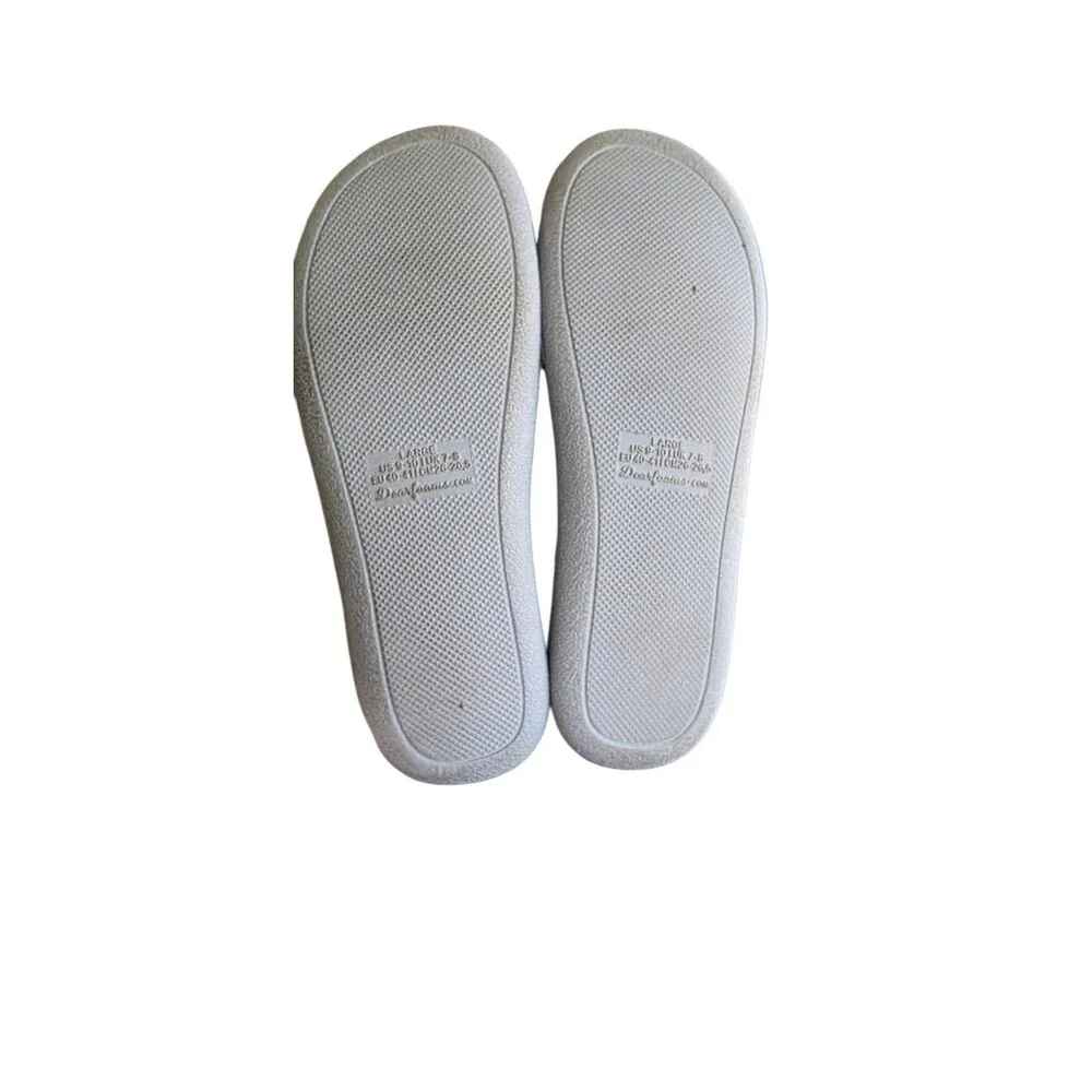 Dearfoams Men's Memory Foam Slippers Blue Heather Size L  9-10 Slip On